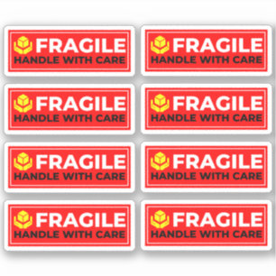 8 Vinyl Fragile Aufkleber (Vorsichtig behandeln)