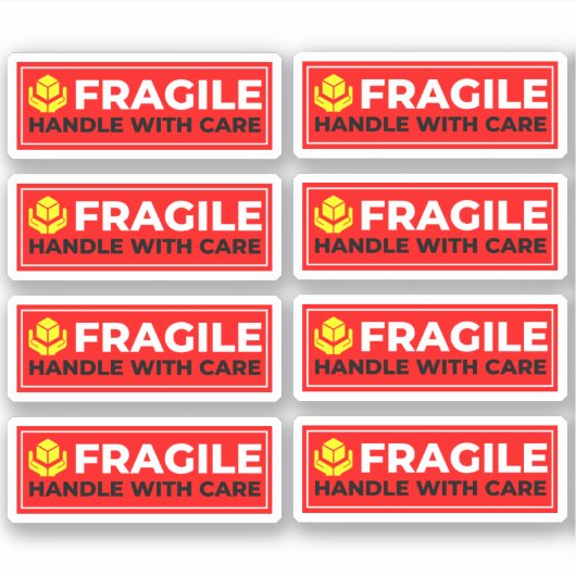 8 Vinyl Fragile Aufkleber (Vorsichtig behandeln) (Vorderseite)