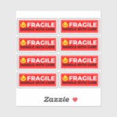 8 Vinyl Fragile Aufkleber (Vorsichtig behandeln) (Blatt)