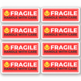 8 Vinyl Fragile Stickers (Handle with Care) Aufkleber