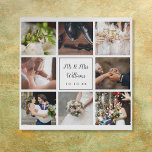 8 Wedding Fotos Collage Elegantes Skript Künstlicher Leinwanddruck<br><div class="desc">Personalisieren Sie mit Ihren acht Lieblings-Hochzeit-Fotos,  Namen und besonderen Datum,  um eine einzigartige Foto-Collage,  Erinnerung und Geschenk zu schaffen. Entwickelt von Thisisnotme©</div>