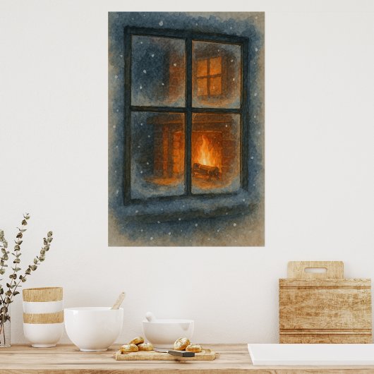 8. Winter, Hearth Glow, saisonale Printwerbung Poster (Küche)