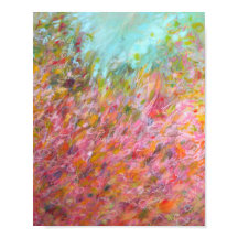 8 x 10 Abstrakt Türkis, Rosa, grüne Malerei