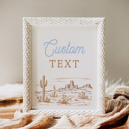 8 x 10 Benutzerdefiniertes Western-Zeichen