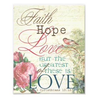 8" x 10" Faith Hope Liebe Print Fotodruck