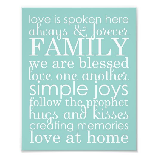 8 x 10 Familienhochzeit Word Art Collage House Reg Fotodruck (Vorne)