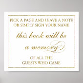 8" x 10" Gold Foil Gästebuch Wedding Sign (Vorne)