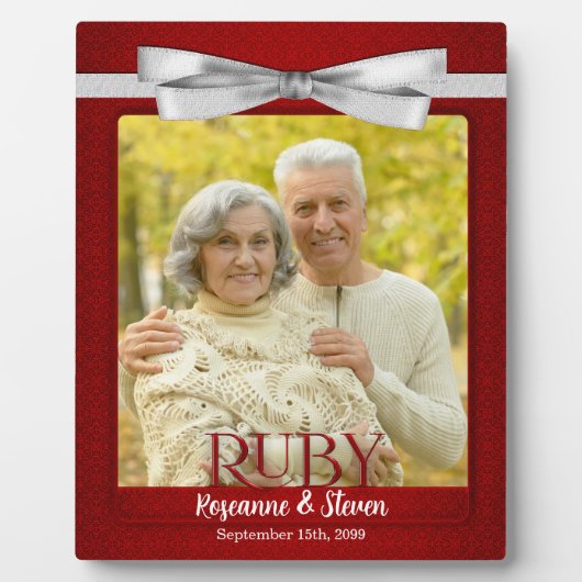 8 x 10 Ruby 40th Wedding Anniversary Foto Fotoplatte (Vorderseite)