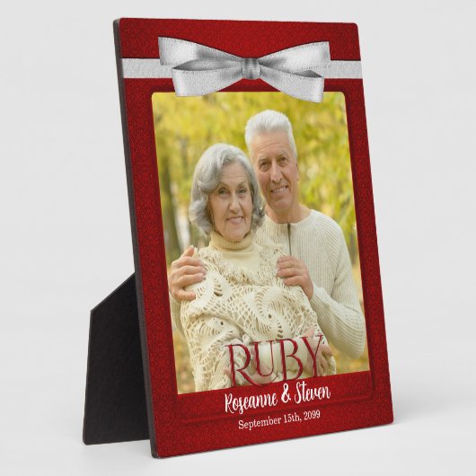 8 x 10 Ruby 40th Wedding Anniversary Foto Fotoplatte (Seite)