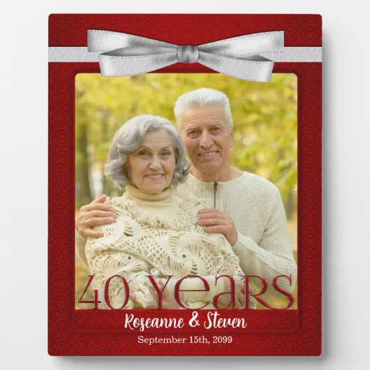 8 x 10 Ruby 40th Wedding Anniversary Foto Fotoplatte (Vorderseite)