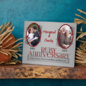 8 x 10 Ruby 40th Wedding Anniversary Foto Fotoplatte (Seite)