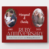 8 x 10 Ruby 40th Wedding Anniversary Foto Fotoplatte (Vorderseite)
