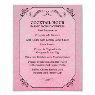 8 x 10 Vintages Tischmenü für Linen zum Framing Fotodruck