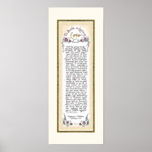 8 x 20 Für eine beständige Liebe Creme Gold Blatt Poster