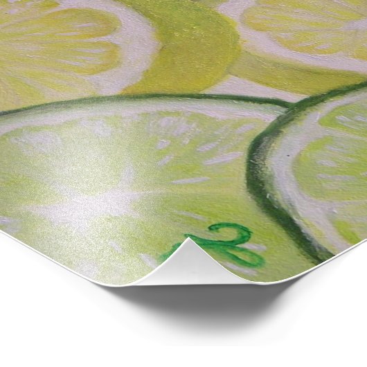 8 x 8" Foto Print - Zitronen und Limone Scheiben (Ecke)