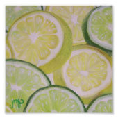 8 x 8" Foto Print - Zitronen und Limone Scheiben (Vorne)