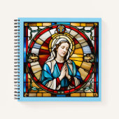 8" x 8" Mutter Mary Stached Glass Notebook 01 Notizblock (Vorderseite)