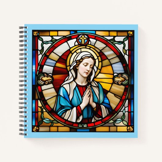 8" x 8" Mutter Mary Stached Glass Notebook 01 Notizblock (Vorderseite)