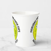 8 x Custom Pickleball Party BLAU EYES Happy Face Pappbecher (Links)