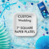 8 x Custom Wedding Square Paper Teller 7 Zoll (Party)