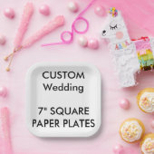 8 x Custom Wedding Square Paper Teller 7 Zoll (Party)