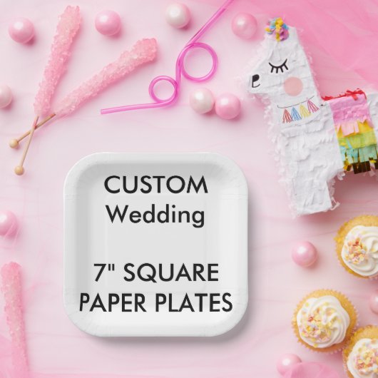 8 x Custom Wedding Square Paper Teller 7 Zoll (Party)