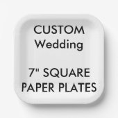 8 x Custom Wedding Square Paper Teller 7 Zoll (Vorderseite)