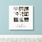 8 x FOTO COLLAGE Neuerdings Personalisierte WEDD Leinwanddruck (Insitu (Holzboden))