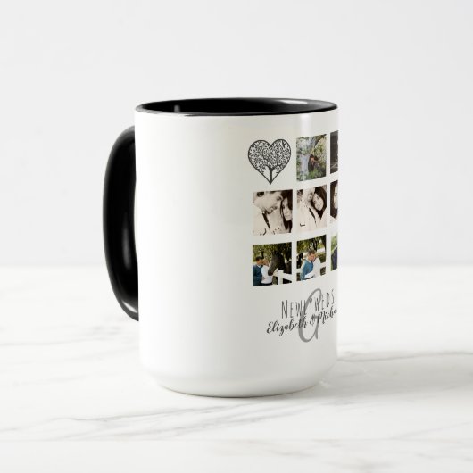 8 x FOTO COLLAGE Neuerdings Personalisierte WEDD Tasse (Vorderseite Links)