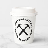 8 x Personalisiertes Logo-PAPIER mit Deckel Pappbecher (Vorderseite)