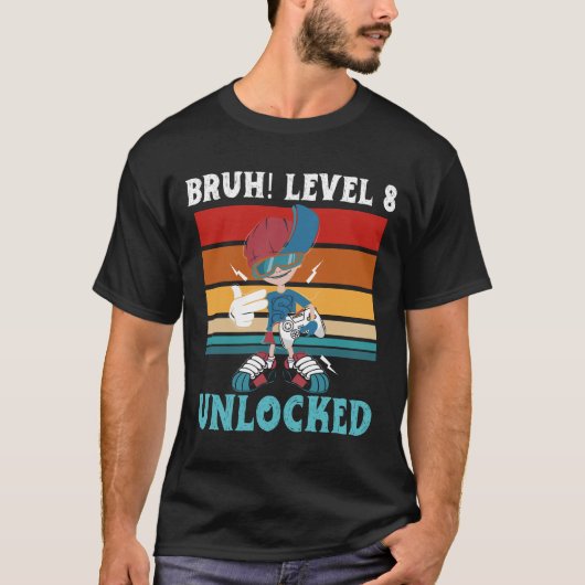 8 Year Old Birthday Dabbing Boy Bruh 8th T-Shirt (Vorderseite)