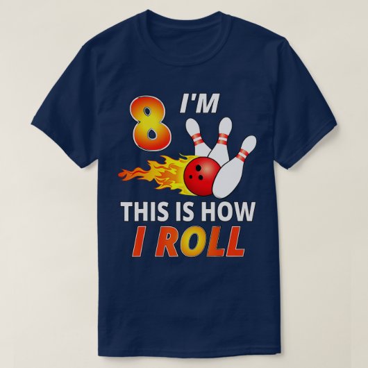8 year old bowling birthday Boy  Funny Bowler Girl T-Shirt (Design vorne)