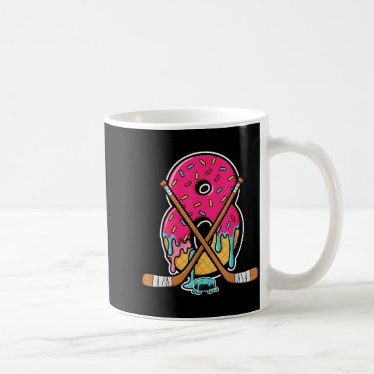8 Year Old Hockey Ice Cream Drip Youth 8th Birthda Kaffeetasse (Rechts)