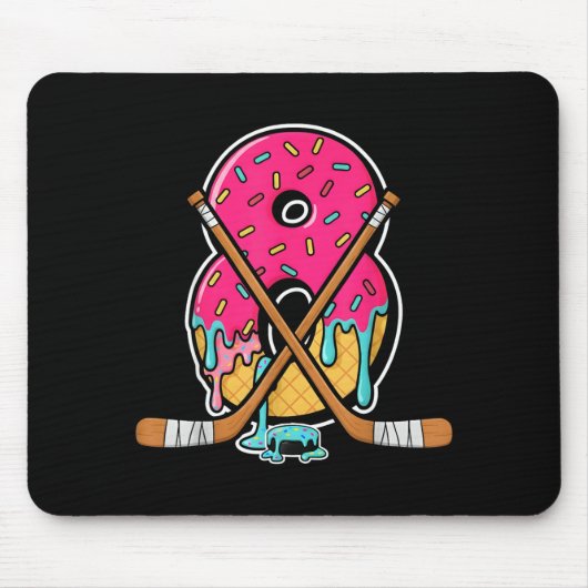 8 Year Old Hockey Ice Cream Drip Youth 8th Birthda Mousepad (Vorne)
