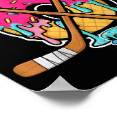 8 Year Old Hockey Ice Cream Drip Youth 8th Birthda Poster (Ecke)