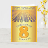 8 Year Sober Anniversary | Golden Ray 12 Step Karte (Gelbe Blume)