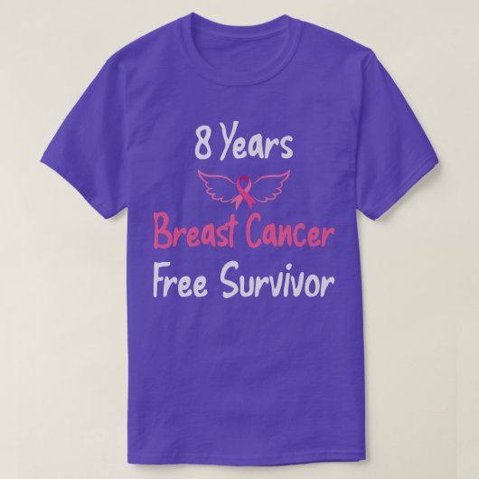 8 Years Breast Cancer Free Pink Breast Cancer Surv T-Shirt (Design vorne)