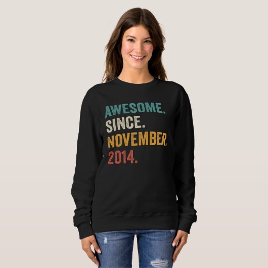 8 Years Old 8th Bday Boy Awesome Since November 2 Sweatshirt (Vorne ganz)