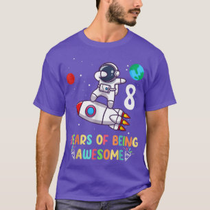 8 Years Old Birthday Boy Astronaut Space 8th Birth T-Shirt
