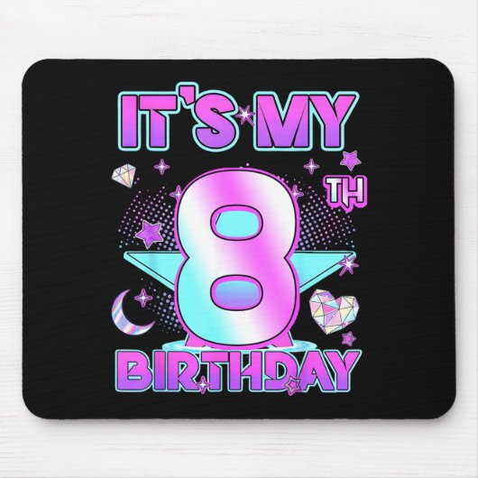 8 Years Old Birthday Kp Kids 8th Birthday Girls K- Mousepad (Vorne)