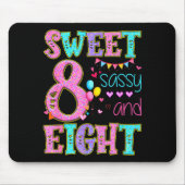 8 Years Old Sweet Sy And Eight Birthday Girl Donut Mousepad (Vorne)
