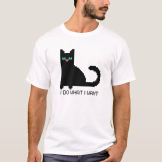 8Bit Digital Art Crypto Pixel Black Cat I DO WAS T-Shirt