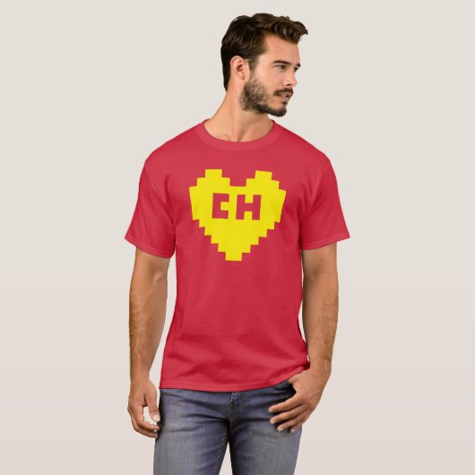 8Bit El Chapuln Herz T-Shirt (Vorne ganz)