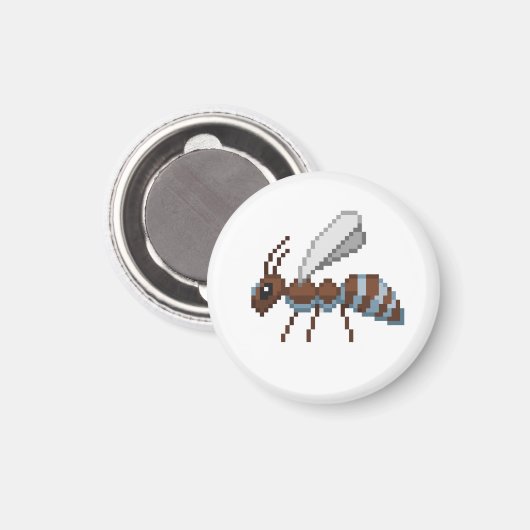 8Bit Retro Pixel Flatrate Ant Magnet (Vorderseite/Rückseite)