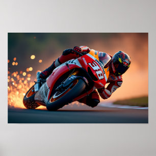 8K MotoGP Elite: Hochgeschwindigkeits-Superbike Di Poster