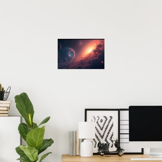 8K Multiverse Horizons: Milky Way & Parallel Dimen Poster (Heimbüro)