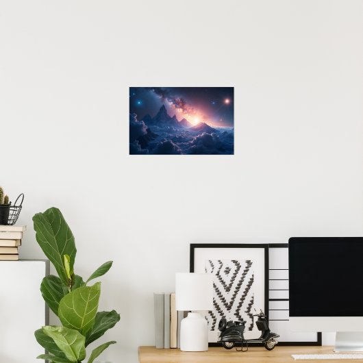 8K Multiverse Horizons: Milky Way & Parallel Dimen Poster (Heimbüro)