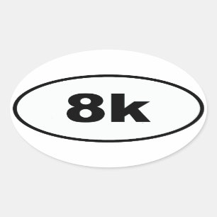 8k ovaler aufkleber