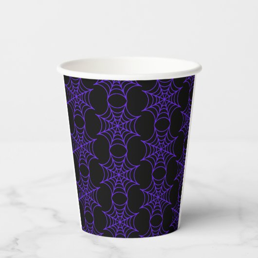 8oz Paper Cup Lila Cobweb: Fügen Sie einen Deckel  Pappbecher (Rückseite)