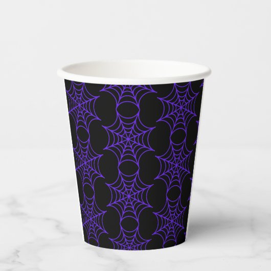 8oz Paper Cup Lila Cobweb: Fügen Sie einen Deckel Pappbecher (Vorderseite)